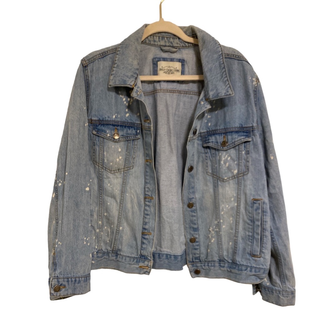 Ashley vintage charm distressed, jean jacket, size, XL